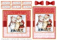 Cute Santa and Snowman 5 Card Fronts & Sentiments - 6x6 & 5x7