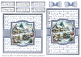 Christmas Cottage 4 Card Fronts & Sentiments - 6x6 & 5x7