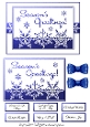 Blue Seasons Greetings Cut Out Card Base & Topper Kit
