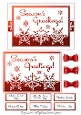 Red Seasons Greetings Cut Out Card Base & Topper Kit
