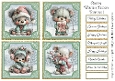Green Winter Teddy Toppers & Sentiments 1