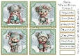 Green Winter Teddy Toppers & Sentiments 2