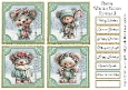 Green Winter Teddy Toppers & Sentiments 3