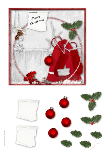 Topper 6x6 MerryChristmas Red-White