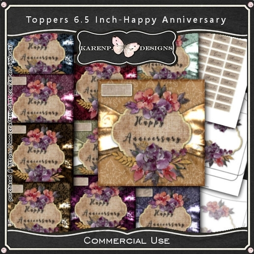 KPD202101c048-Toppers 6.5 inch HappyAnniversary