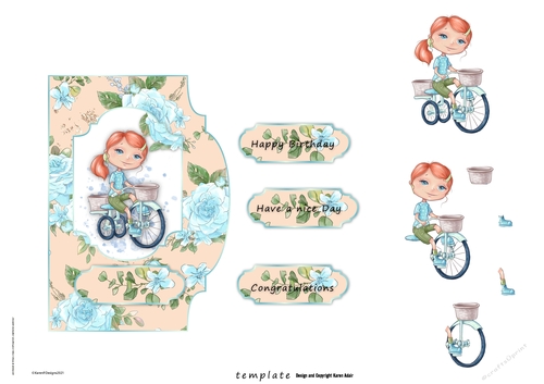 KPD202101c067-ElegantShapedCardFront-SpringGirl2