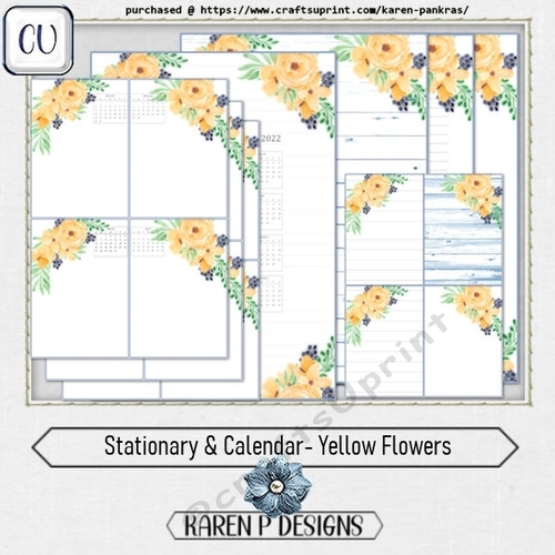 KPD202107c04-Stationary&Calendar-YellowFlowers