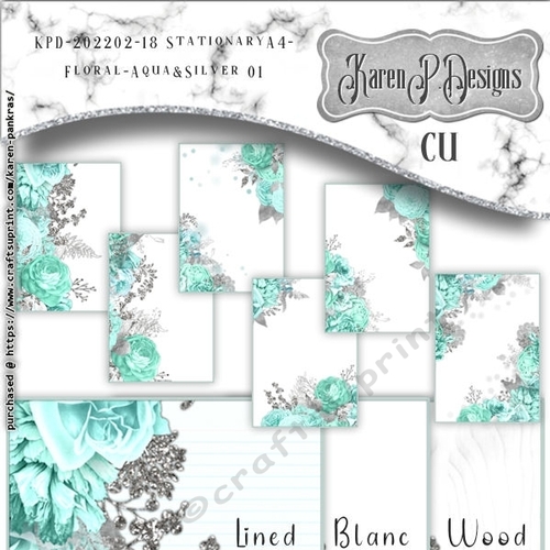 KPD-202202-18StationaryA4-Floral-Aqua&Silver01