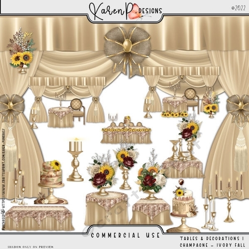 KPD-Tables & Decorations 1 - Champagne-IvoryFall