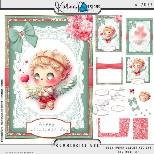 KPD23-Baby Cupid Valentines Day 7x5 inch  (1)