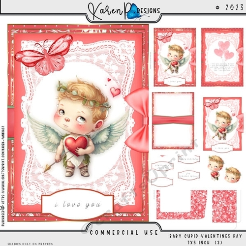 KPD23-Baby Cupid Valentines Day 7x5 inch  (3)