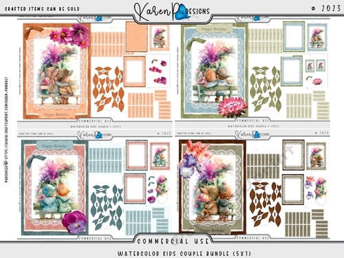 Watercolor Kids Couple Bundle