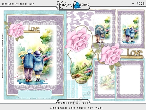 Watercolor Aged Couple Set