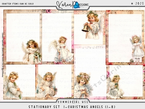 KPD23-StationarySet1-Christmas Angels 1-8