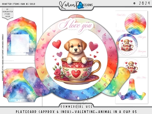 PlateCard-Valentine-Animal in a cup 05