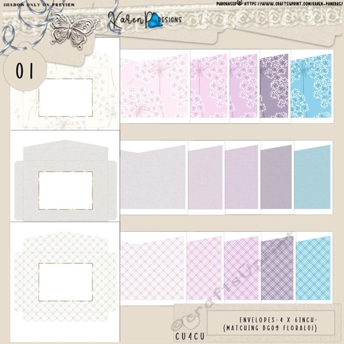 ENV 01-4 x 6inch-{matching BG09 FLoral01}