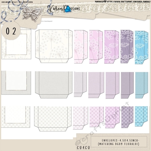 ENV 02-4,5x4,5inch-{matching BG09 FLoral01}