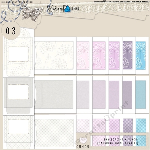 ENV 03-5 x 7inch stand-{matching BG09 FLoral01}