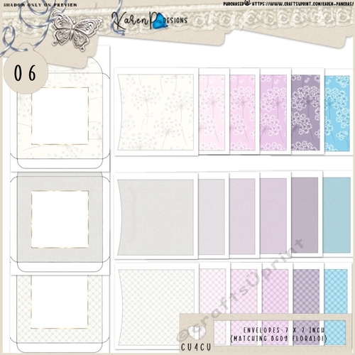 ENV 06 - 7 x 7 inch-{matching BG09 FLoral01}