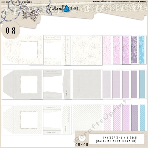 ENV 08 - 8 x 8 inch -{matching BG09 FLoral01}