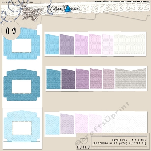 ENV 09-4 x 6inch-{matching BG 10-{8x8} Glitter 01}