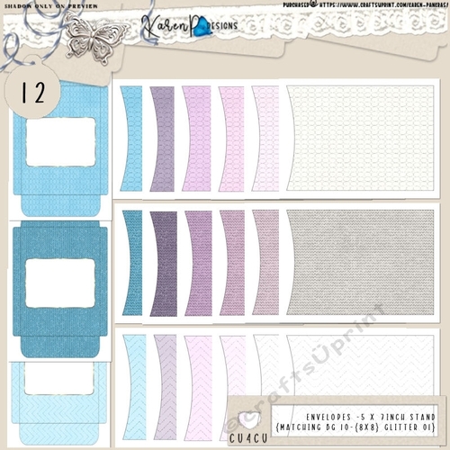 ENV 12-5 x 7inch stand-{matching BG 10-{8x8} Glitter 01}
