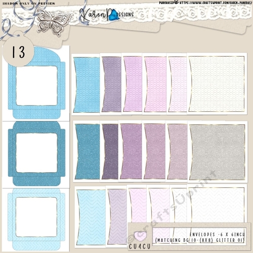 ENV 13-6 x 6inch-{matching BG 10-{8x8} Glitter 01}