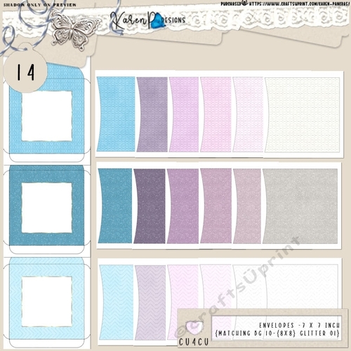 ENV 14-7 x 7inch-{matching BG 10-{8x8} Glitter 01}
