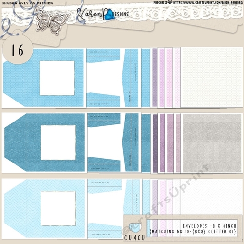 ENV 16-8 x 8inch-{matching BG 10-{8x8} Glitter 01}