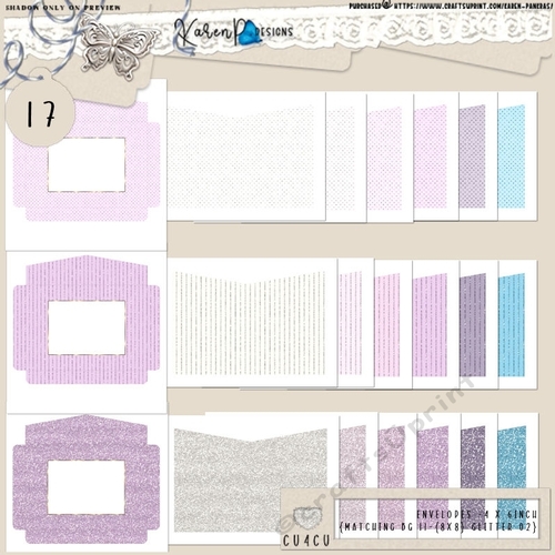 ENV 17-4 x 6inch-{matching BG 11-{8x8} Glitter 02}