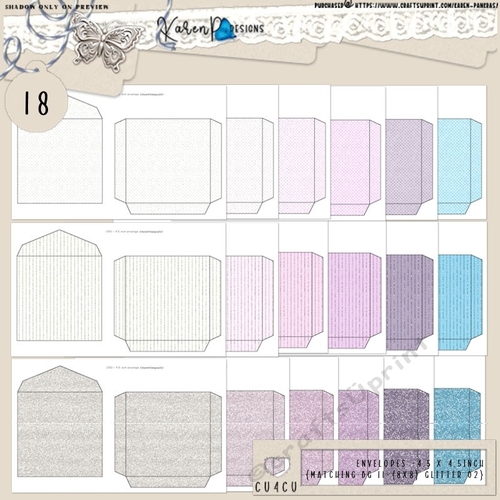 ENV 18-4.5 x 4.5inch-{matching BG 11-{8x8} Glitter 02}