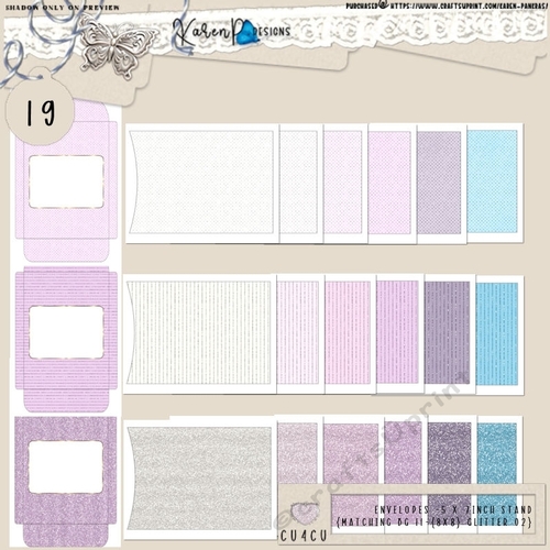 ENV 19-5 x 7inch stand-{matching BG 11-{8x8} Glitter 02}