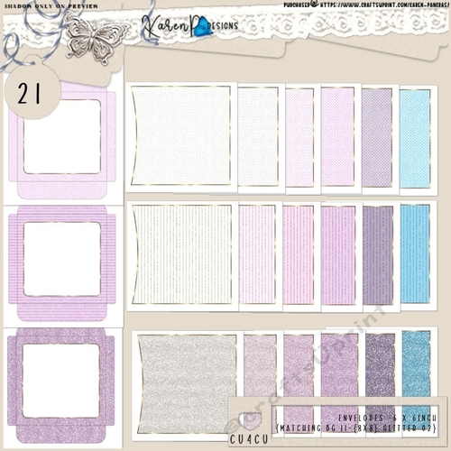ENV 21-6 x 6inch-{matching BG 11-{8x8} Glitter 02}