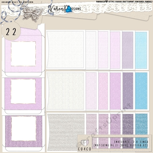 ENV 22-7 x7inch-{matching BG 11-{8x8} Glitter 02}