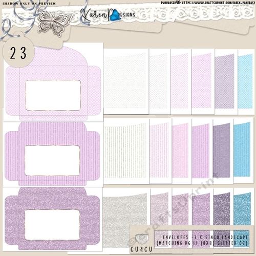 ENV 23-7 x5inch landscape-{matching BG 11-{8x8} Glitter 02}