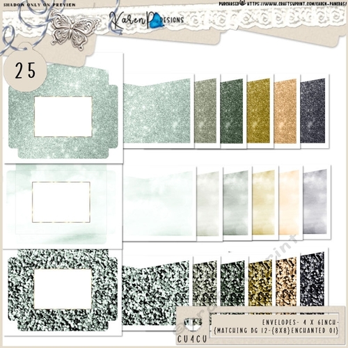ENV 25-4 x 6inch-{matching BG 12-{8x8} Enchanted 01}