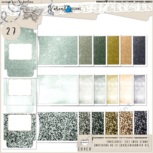 ENV 27-5 x 7inch stand-{matching BG 12-{8x8} Enchanted 01}