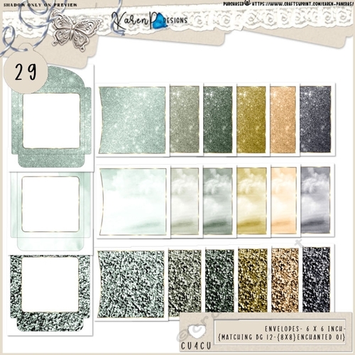 ENV 29-6 x 6inch-{matching BG 12-{8x8} Enchanted 01}