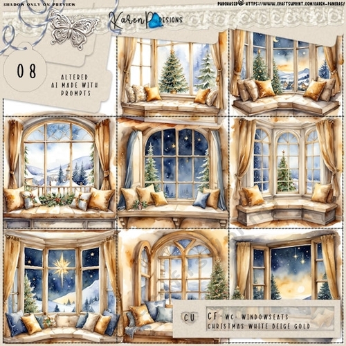 CF-CU24(AI)-WC- Windowseats-Christmas white beige gold