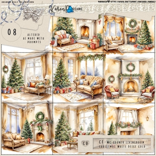 CF-CU24(AI)-Wc-corner livingroom-Chrristmas white beige gold