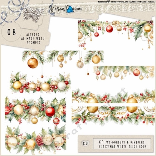 CF-CU24(AI)-Wc-Borders&Dividers-Chrristmas white beige gold