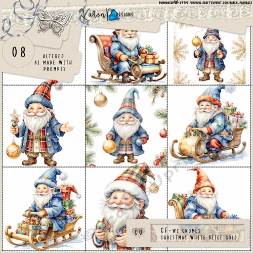 CF-CU24(AI)-Wc-Gnomes-Christmas white beige gold