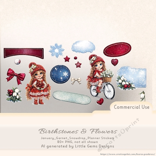 January_Garnet_Snowdrop_Planner Stickers