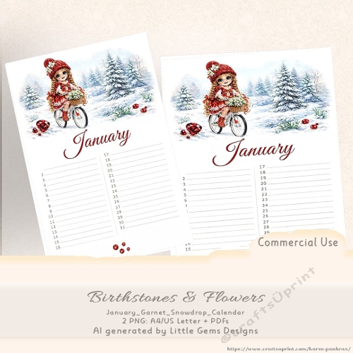 January_Garnet_Snowdrop_Calendar