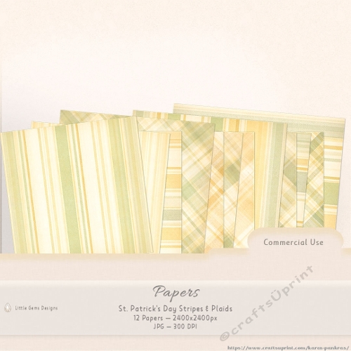 Papers-St. Patricks Day Stripes & Plaids(8x8cu)-LGD