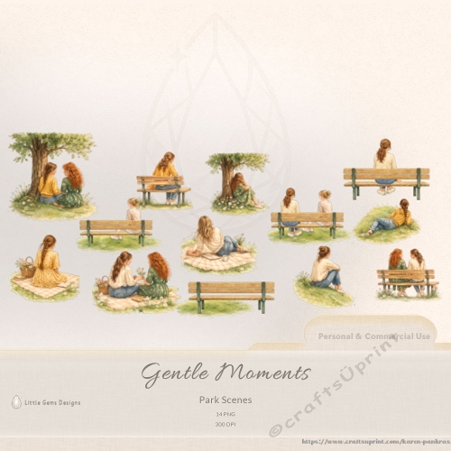 Gentle Moments Park Scenes Clipart - LGD CU/PU