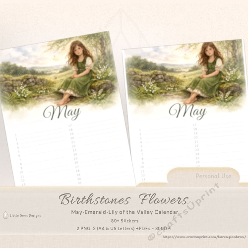 Birthstones & Flowers – May Calendar 