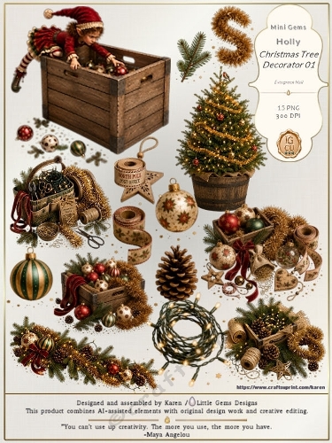 Mini Gems | CU | Holly | Christmas Tree Decorator 01