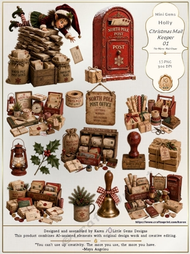 Mini Gems | CU | Holly | Christmas Mail Keeper 01