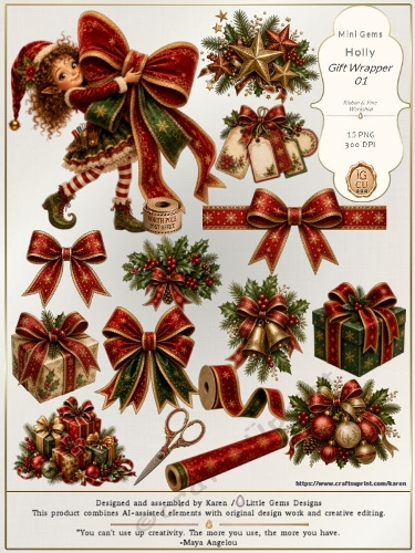 Mini Gems | CU | Holly | Gift Wrapper 01